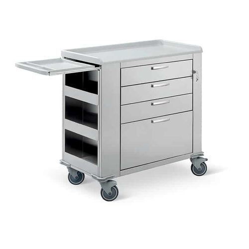 Carrinho hospitalar - Comfort plus 4I - Conf Industries - para tratamentos / em aço inoxidável / com prateleiras