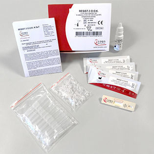 Kit de teste para análise de identificação - RESIST-3 O.O.K. K-SeT - Coris BioConcept - de OXA-48 / de imunocromatografia