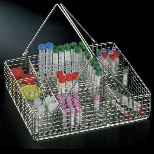 Cesto de laboratório - H-401 - Deltalab - de armazenamento / em aço inoxidável / perfurado
