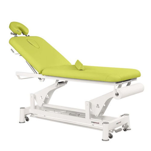 Mesa de exame elétrica - C5502 series - Ecopostural - com altura regulável / com rodízios / verde