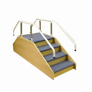 Escada para reabilitação reta tipo ponte - RH018 - EMS Physio - 2 corrimões