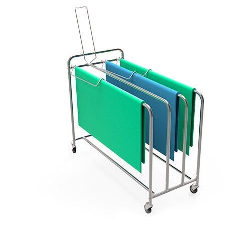 Carrinho hospitalar - 50.101.082 - Famos - suporte para papel / de acondicionamento / em aço inoxidável