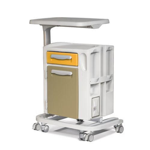 Mesa de cabeceira com rodízios - ROTOMOULDING MDF - Favero Health Projects - com gavetas