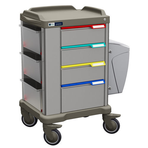 Carrinho para uso geral - PRESTO medium Inox - Francehopital - multifuncional / em aço inoxidável / com gavetas