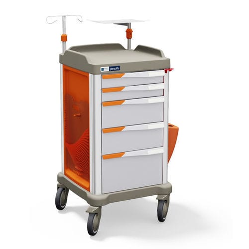 Carrinho hospitalar - #PLT43C5 - Francehopital - para hospital / de emergência / para desfibrilador