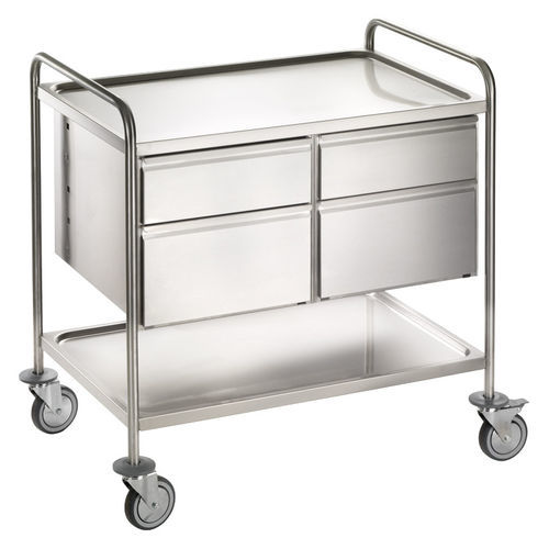 Carrinho para uso geral - CS962-4CP - Francehopital - de serviço / em aço inoxidável / 2 gavetas
