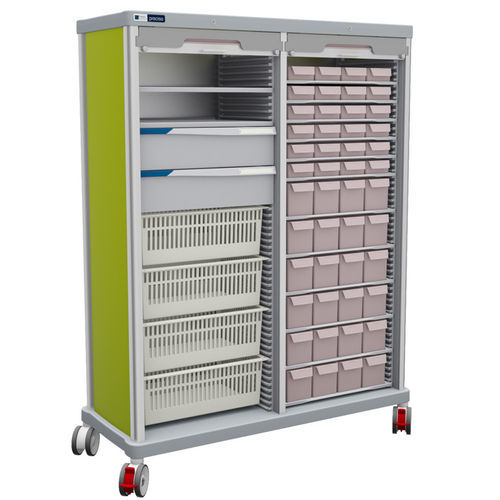 Armário para medicamentos - #TRS180D-FAR - Francehopital - para hospital / com gavetas / com cesto