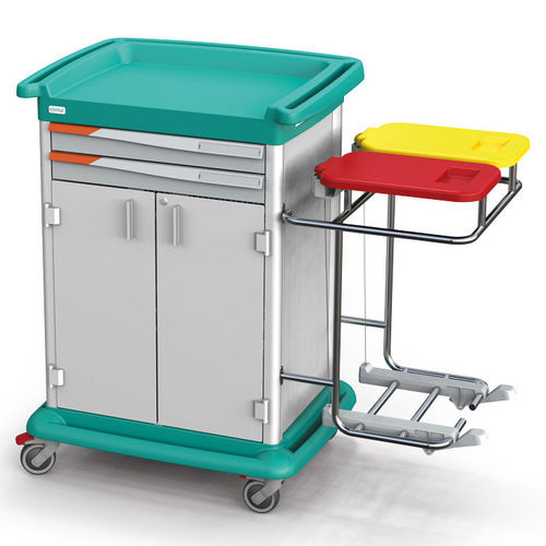Carrinho para roupa limpa - #ES10-AKC2 - Francehopital - suja / médico-hospitalar / com prateleiras