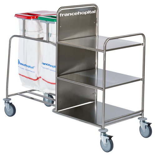 Carrinho para roupa limpa - Iseo Trio CBP - Francehopital - suja / médico-hospitalar / com prateleiras