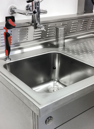 Bancada técnica de laboratório com pia - 82630 - Funeralia - em inox