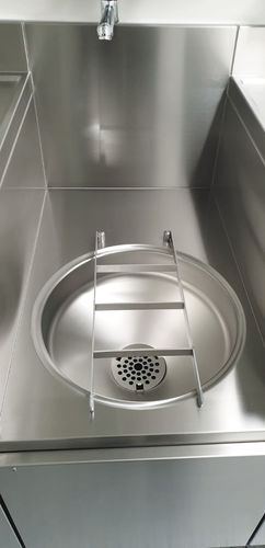 Bancada técnica de laboratório com pia - 82640 - Funeralia - em inox