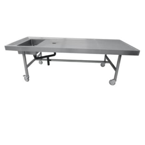 Mesa para necropsia - 80549/2 - Funeralia - retangular / com pia / em aço inoxidável