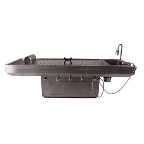 Mesa para necropsia - 8054 series - Funeralia - de dissecção / retangular / com pia