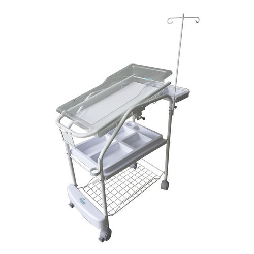 Berço hospitalar Trendelenburg - Gigababy - Gigante Recém Nascido - com rodízios / com compartimentos de arrumação / transparente