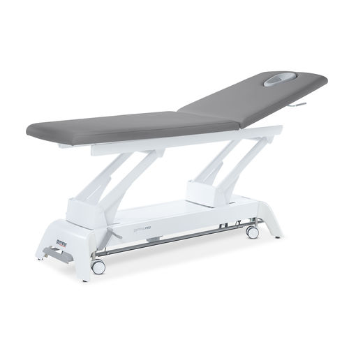 Mesa de massagem elétrica - PRO D1 - GymnaUniphy - com rodízios / com encosto regulável / articulada em 2 seções