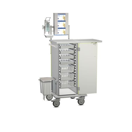 Carrinho hospitalar - K42 - Modell 3 - Hammerlit - para medicamentos / para distribuição de medicamentos / com porta de abrir