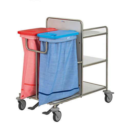 Carrinho para roupa limpa - EWPU382LT - Hammerlit - suja / médico-hospitalar / com prateleiras