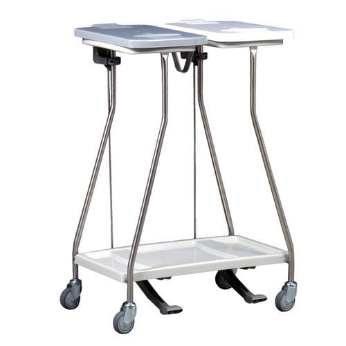 Carrinho coletor de lixo - MS265LT - Hammerlit - em aço inoxidável / 2 bolsas / móvel