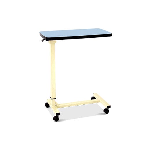 Mesa de refeição com rodízios - HM.2027B - Hospimetal - de altura regulável / de acionamento pneumático