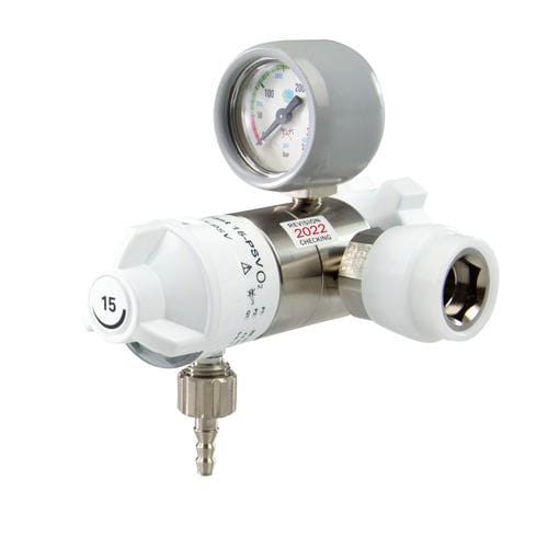Regulador de pressão de oxigênio - AEROway® - Fast HDM01-50 - HUM - Gesellschaft für Homecare und Medizintechnik - médico-hospitalar / integrado / fluxo regulável