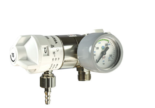 Regulador de pressão de oxigênio - AEROway® - Fast 15-KRSA G3/8" - HUM - Gesellschaft für Homecare und Medizintechnik - para bolsa de emergência médica / integrado