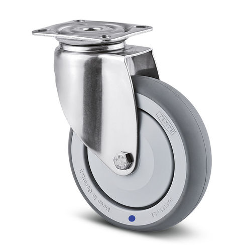 Roda em aço inoxidável - 014000119 - Hupfer Metallwerke GmbH & Co. KG - giratória