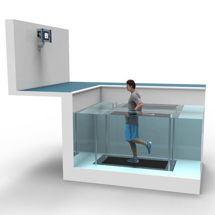 Esteira elétrica aquática - FUSION Integrated - Hydro Physio - com corrimão