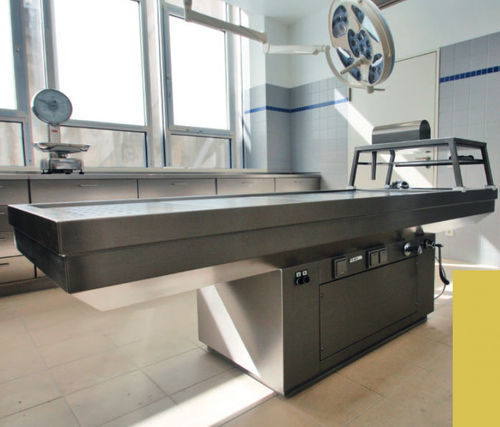 Mesa para necropsia - MC000652 - HYGECO - retangular / de altura regulável / com ventilação descendente