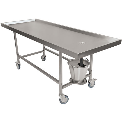 Mesa de trabalho - MC000622 - HYGECO - retangular / em aço inoxidável / com rodízios