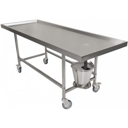 Mesa de trabalho - FP000531 - HYGECO - retangular / com rodízios / em aço inoxidável