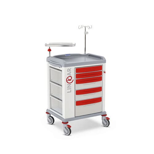 Carrinho de emergência - Linkar - Malvestio - Furniture for healthcare facilities - para uso geral / com prateleiras / com suporte para soro