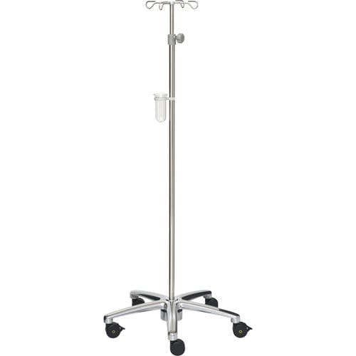 Suporte para soro com rodízios - 22306 - Inmoclinc - 4 ganchos / em inox / para serviços pesados