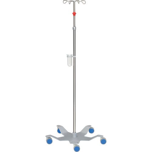 Suporte para soro com rodízios - 22318 - Inmoclinc - 4 ganchos / telescópico / em inox
