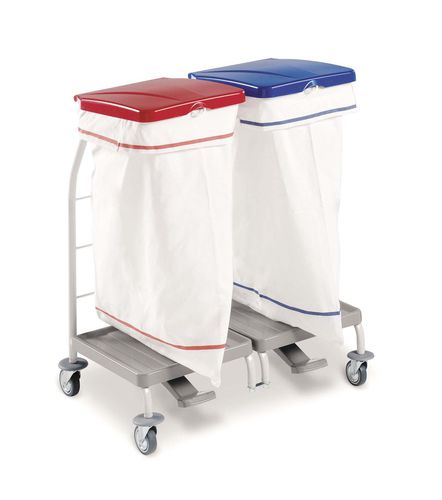 Carrinho para roupa suja - 10243 - Inmoclinc - para hospital / com compartimentos de arrumação / 2 bolsas