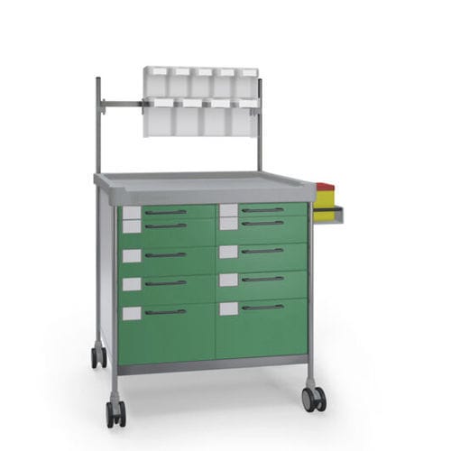 Carrinho hospitalar - 3850 G - Insausti - multifuncional / em aço inoxidável / com gavetas