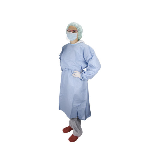 Capote cirúrgico unissexo - 09437 - Key Surgical - respirável / em não tecido / azul