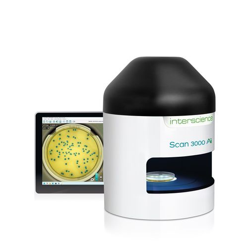 Contador de colônias com inteligência artificial - Scan 3000 Ai - INTERSCIENCE - automático / compacto / para placa de Petri