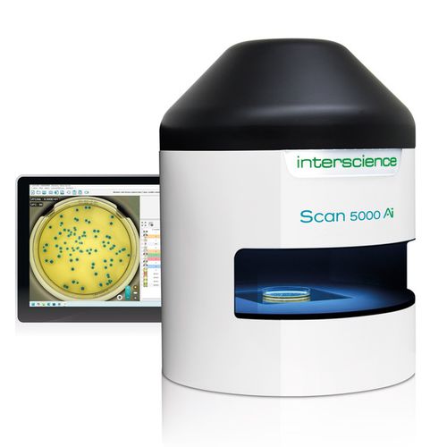 Contador de colônias com inteligência artificial - Scan 5000 Ai - INTERSCIENCE - automático / compacto / para placa de Petri