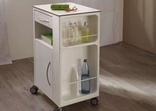 Mesa de cabeceira com rodízios - Sima - Stiegelmeyer GmbH & Co. KG - com mesa de refeição / com gavetas