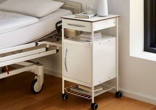 Mesa de cabeceira com rodízios - Velo - Stiegelmeyer GmbH & Co. KG - com mesa de refeição / com gavetas