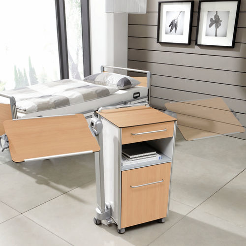 Mesa de cabeceira com rodízios - Somero - Stiegelmeyer GmbH & Co. KG - com mesa de refeição acoplada / com gavetas