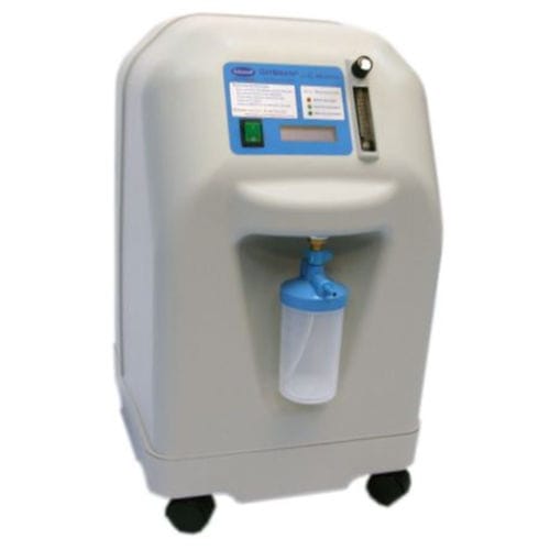 Concentrador de oxigênio médico-hospitalar - OxyBreath 10 - Kare Medical and Analytical Devices - com rodízios / de fluxo contínuo / com 1 reservatório