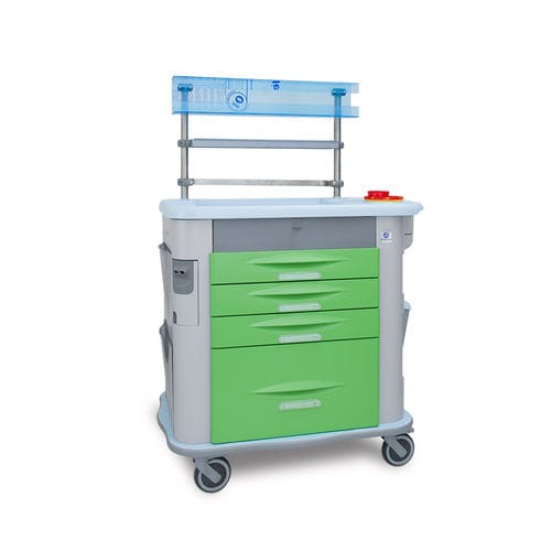 Carrinho hospitalar - MG - AURION - de anestesia / para medicamentos / 4 gavetas