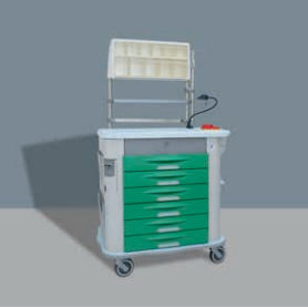 Carrinho hospitalar - MG THERAPY - AURION - para uso geral / para tratamentos / 6 gavetas