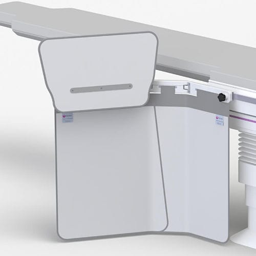 Biombo de proteção radiológica de raios X - 312/E-013  - Kenex Electro-Medical - a fixar em cadeira de exame / 0,50 mm