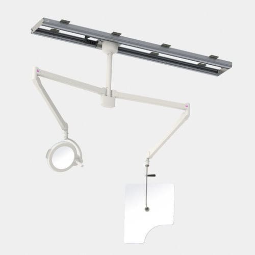 Biombo de proteção radiológica de raios X - 354/P76/LED - Kenex Electro-Medical - de teto / com visor / com foco cirúrgico