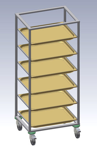 Estante modular - RW-4 - KUGEL medical GmbH & Co. KG - para caixas / móvel / em aço inoxidável