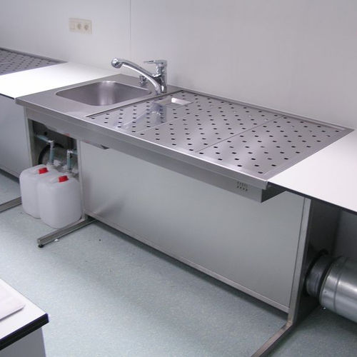 Estação de trabalho de laboratório para histopatologia - UCS-1500 - KUGEL medical GmbH & Co. KG - para preparação de amostras / com pia / com ventilação descendente