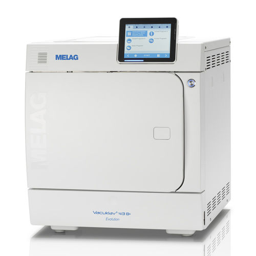 Autoclave médico-hospitalar - Vacuclave 43 B+ Evolution - MELAG - de bancada / com abertura frontal / com tela sensível ao toque
