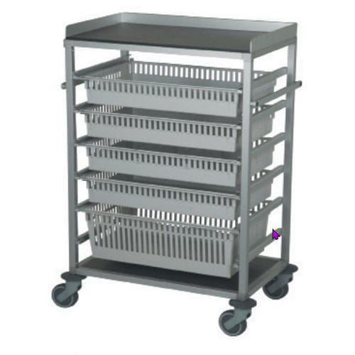 Carrinho hospitalar - Baccarat - Mercura Industries - para tratamentos / em alumínio anodizado / com cesto
